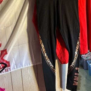VS PINK CHEETAH BLING LEGGINGS SZ XS